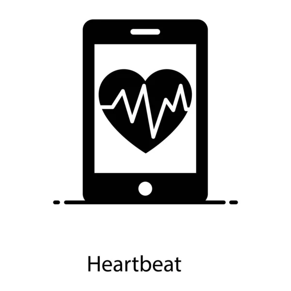Icona Heartbeat Stile Moderno App Laboratorio — Vettoriale Stock