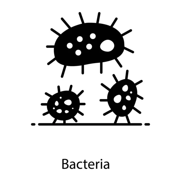 Microscopische Bacteriën Microben Kiemen Platte Pictogram Ontwerp — Stockvector