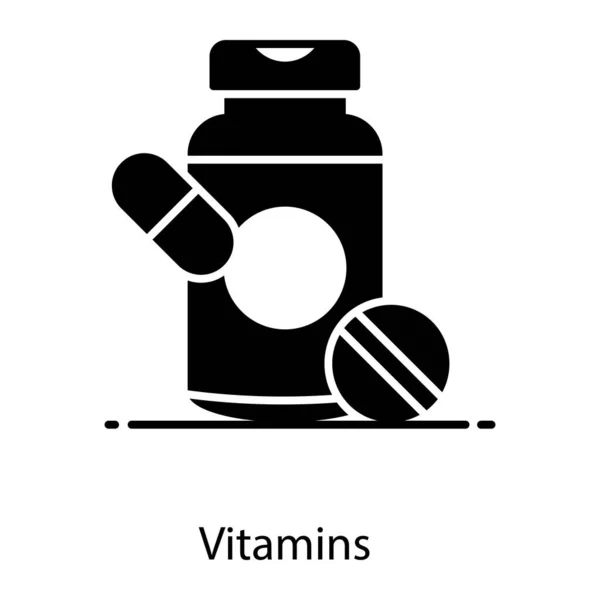 Vitamine Gesundheitswesen Modernem Flachen Stil — Stockvektor