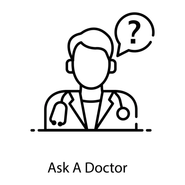 ถามไอคอนหมอ การออกแบบเวกเตอร ของการให าปร กษาแพทย — ภาพเวกเตอร์สต็อก