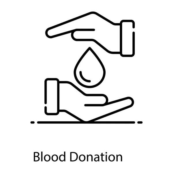 Mano Sosteniendo Sangre Diseño Icono Plano Donación Sangre — Vector de stock