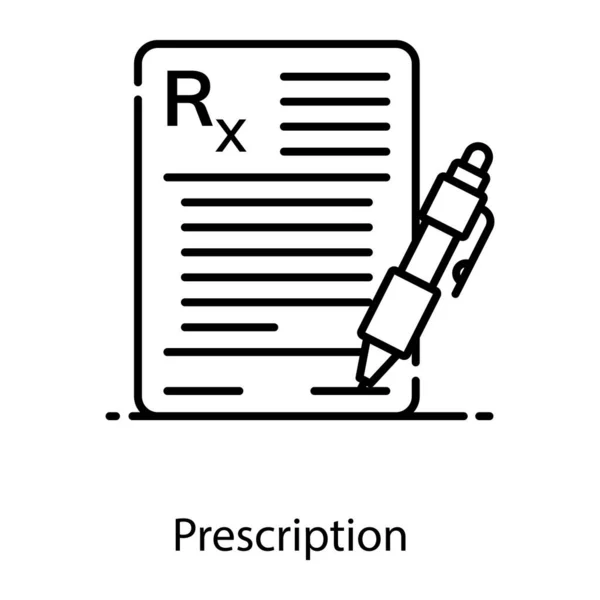 Papel Con Lápiz Que Representa Papeleo Prescripción Médica — Vector de stock