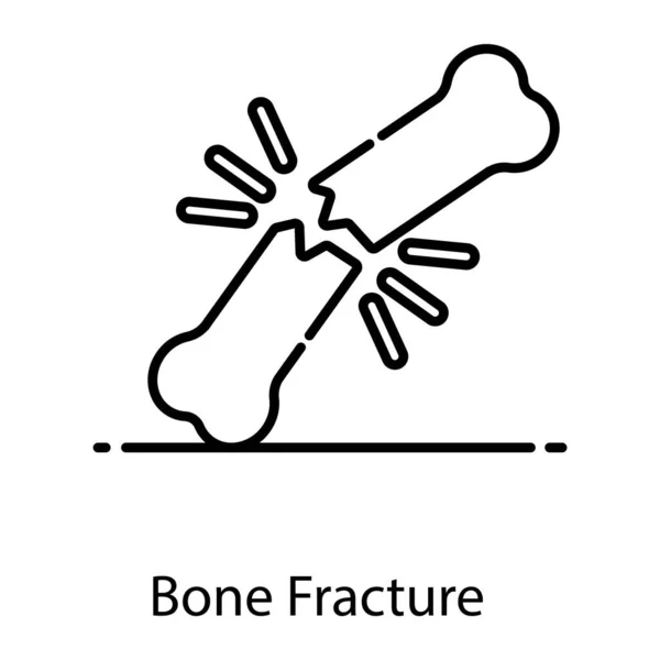 Значок Перелома Кости Плоском Векторе Икона Повреждения Кости — стоковый вектор