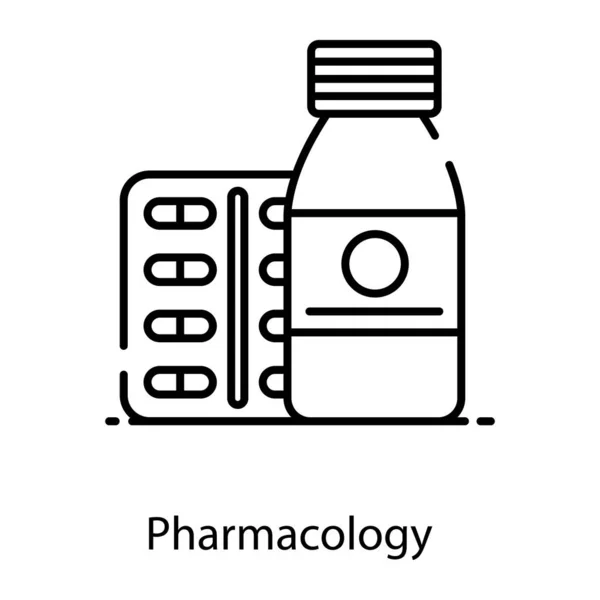 Ikon Farmakologi Vektor Yang Dapat Disunting Dari Dosis Medis Dalam - Stok Vektor