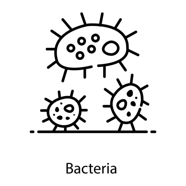 Bakteri Mikroskopis Atau Mikroba Desain Ikon Datar Kuman - Stok Vektor