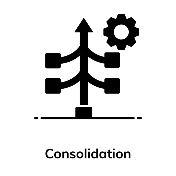 Icona Consolidamento Design Piatto Vettore Modificabile — Vettoriale Stock