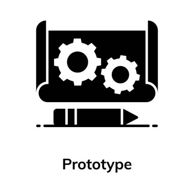 Çizimin simge tasarımı, prototipin düz simgesi 