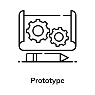 Çizimin simge tasarımı, prototipin düz simgesi 