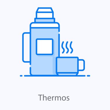 Termos simgesinin modaya uygun düz vektör tasarımı