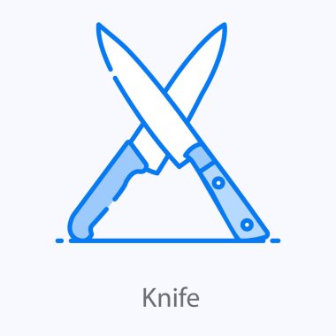 Düz vektör tasarımında bir kesme aracı, bıçak simgesi