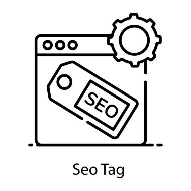 Seo etiket simgesinin modaya uygun düz vektör tasarımı
