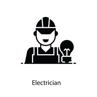 Modern düz stil bir elektrikçinin vektör tasarımı 