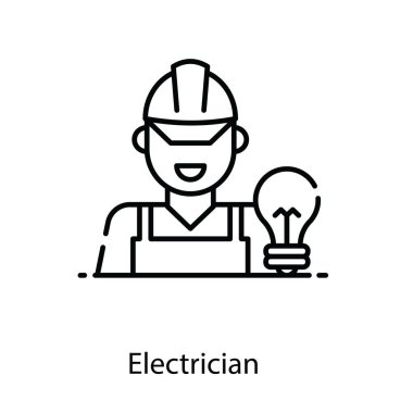 Modern düz stil bir elektrikçinin vektör tasarımı 