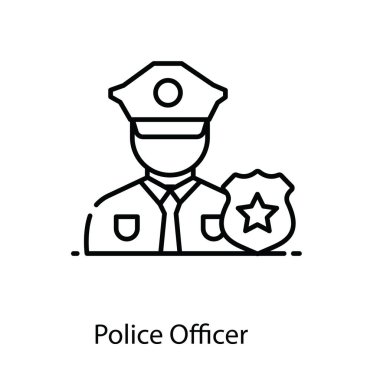 Polis memuru ikonu, polis kıyafeti giyen bir adam. 