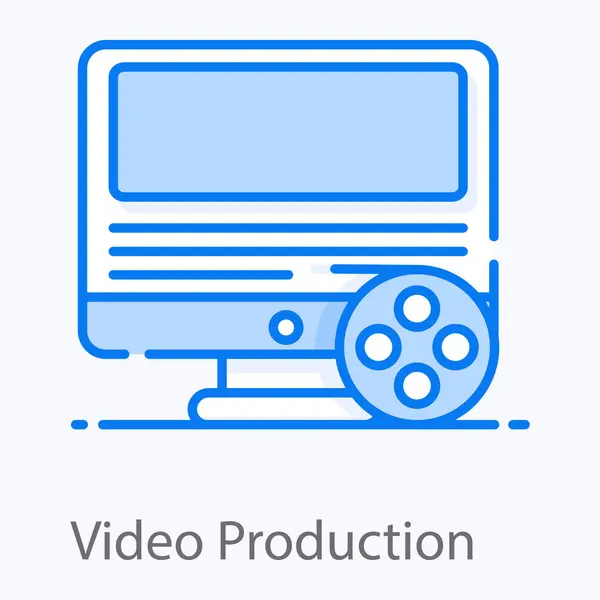 Icono Producción Vídeo Utilizarlo Comercialmente — Vector de stock