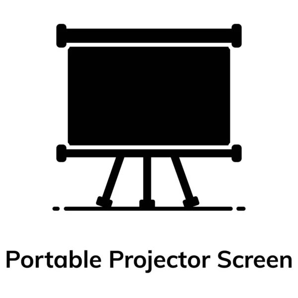 Ein Großes Multimedia Display Tragbares Projektor Bildschirm Symbol — Stockvektor