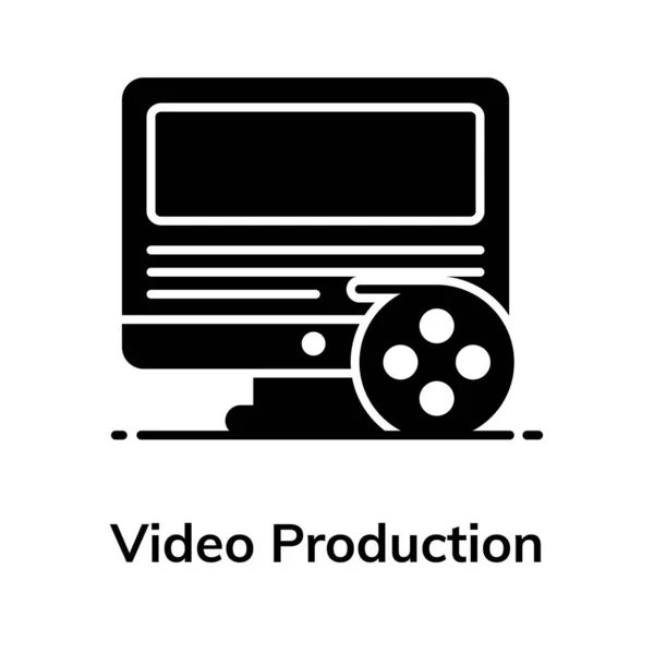 Icono Producción Vídeo Utilizarlo Comercialmente — Archivo Imágenes Vectoriales