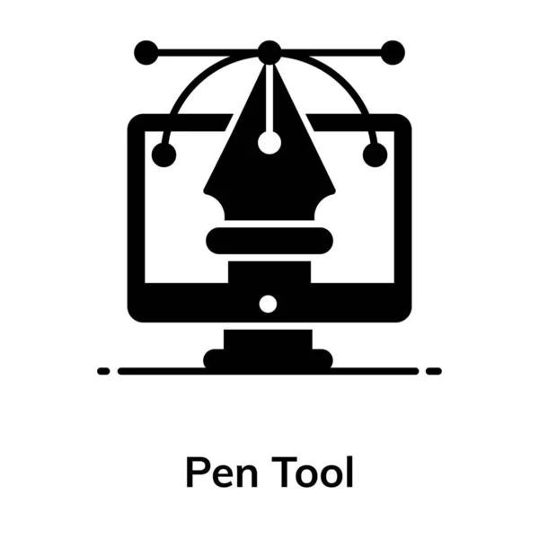 Düz Biçimli Grafik Tasarım Simgesi Kalem Aracı Vektörü — Stok Vektör