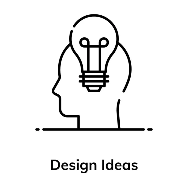 灯泡内心灵展示设计理念图标 — 图库矢量图片