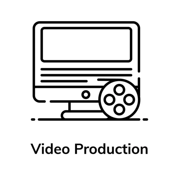 Une Icône Production Vidéo Utilisez Commercialement — Image vectorielle