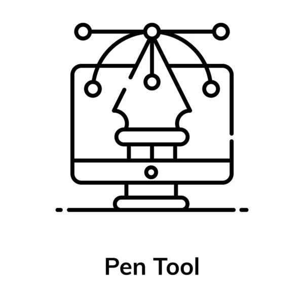Düz Biçimli Grafik Tasarım Simgesi Kalem Aracı Vektörü — Stok Vektör