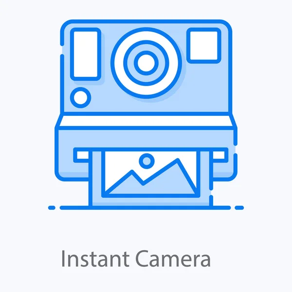 Фотоаппаратура Мгновенная Камера Плоском Дизайне — стоковый вектор