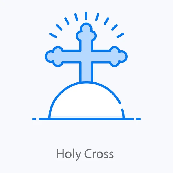 Heilig Kreuz Ikone Flaches Editierbares Design — Stockvektor