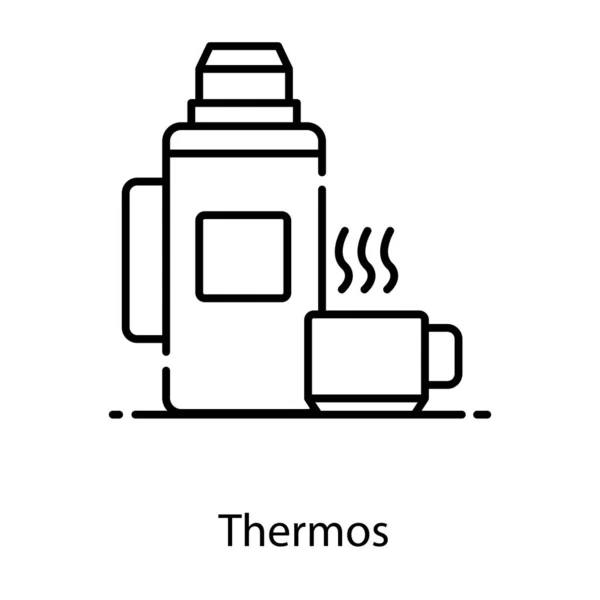 Trendy Flat Vector Design Thermos Icon — Stock Vector