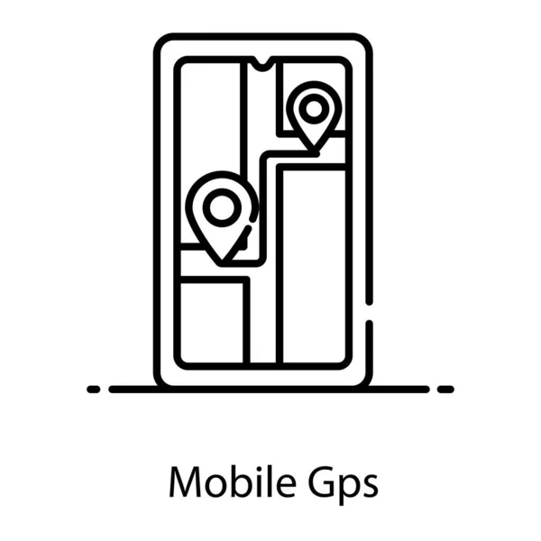 Przypinka Lokalizacji Wewnątrz Smartfona Ikona Mobilnego Gps — Wektor stockowy