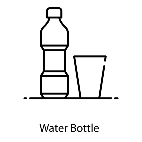 Diseño Vector Plano Del Icono Botella Agua — Archivo Imágenes Vectoriales