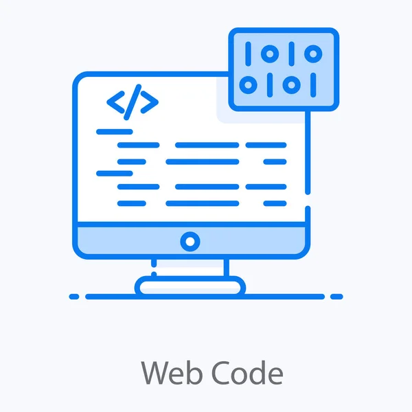 Web Kod Simgesinin Düz Vektör Tasarımı — Stok Vektör
