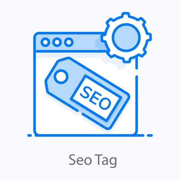 Trendy Flat Vector Design Seo Tag Icon — 스톡 벡터