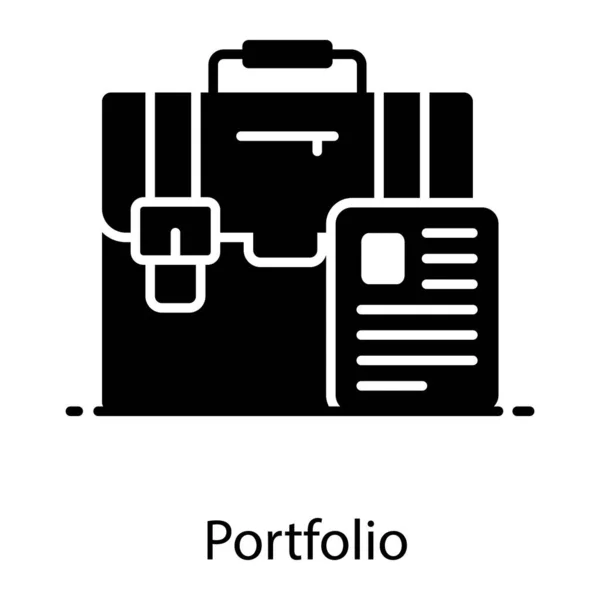 Portfolio Paper Showcasing Documents Bag Icon — Stock Vector