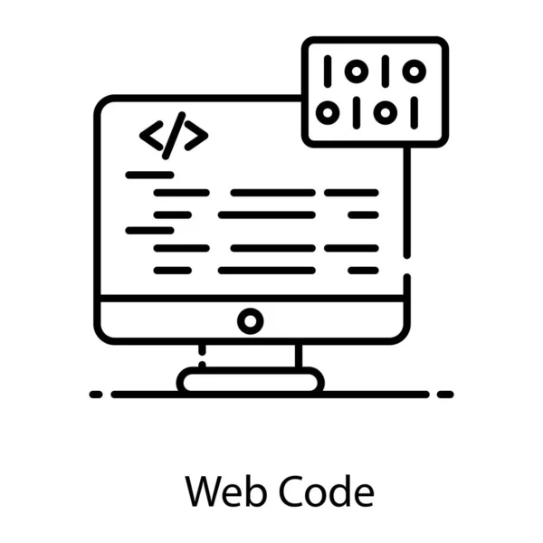 Diseño Vectorial Plano Del Icono Del Código Web — Archivo Imágenes Vectoriales