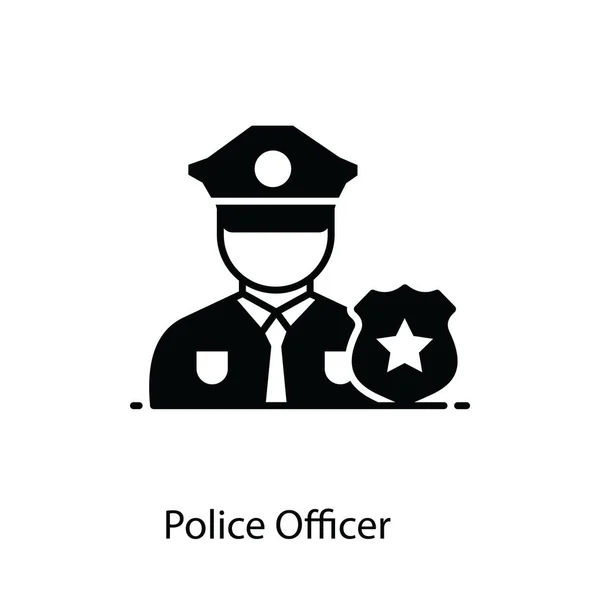 Mobilepolice Icono Oficial Hombre Con Traje Policía Estilo Plano — Vector de stock