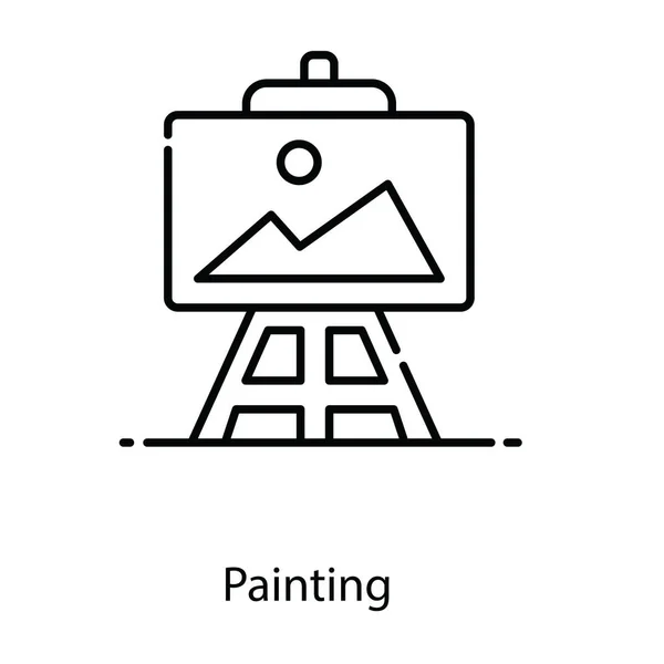 Quadro Pintado Vetor Plano Pintura Estilo Editável — Vetor de Stock