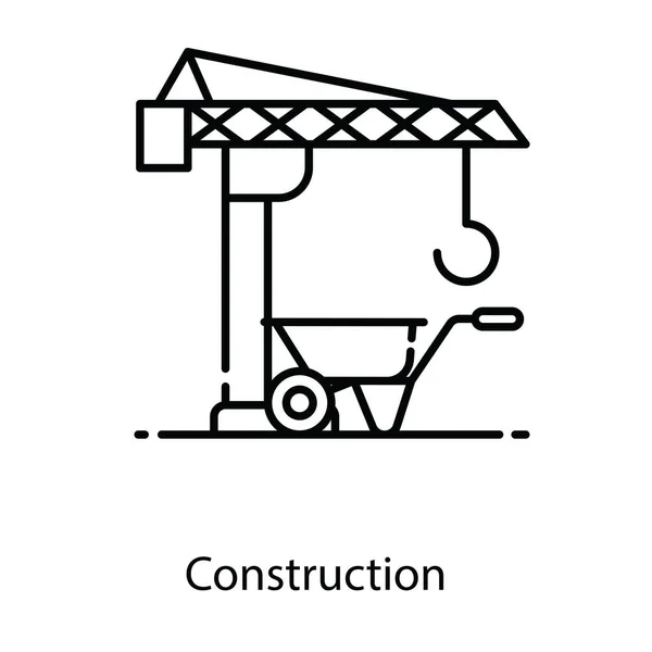 Hak Dźwigowy Taczką Przedstawiający Koncepcję Konstrukcji — Wektor stockowy