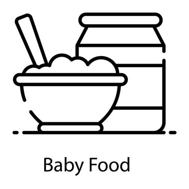 Kavanozlu mısır gevreği kasesi, bebek maması ikonu.