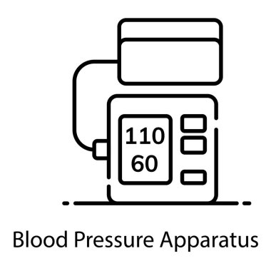Kan basıncını ölçmek için tıbbi ekipman, tansiyon aletlerinin düz simgesi