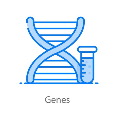 Düz vektördeki çift sarmal iplik, DNA veya genler 