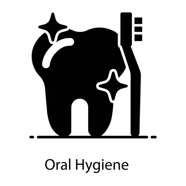 Δόντι Πινέλο Επίπεδη Εικόνα Στοματικής Υγιεινής — Διανυσματικό Αρχείο