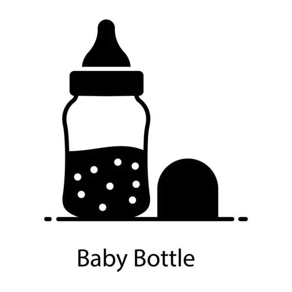 Babyflasche Bis Babynahrung Flaches Symbol — Stockvektor