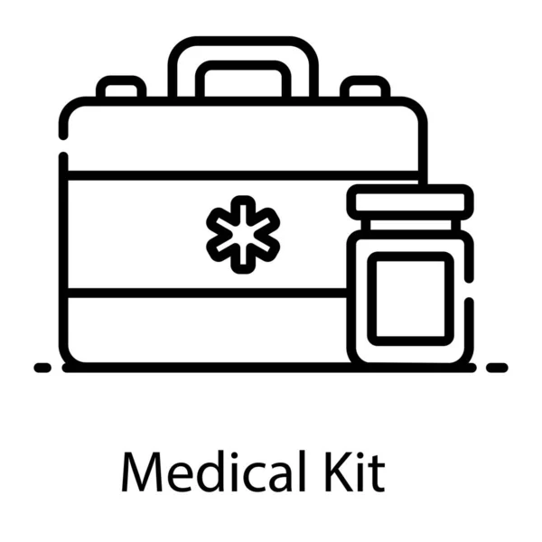 Medicine Box Depicting First Aid Kit Flat Design — Stock Vector