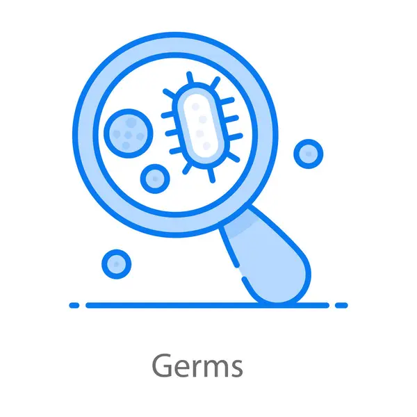 Icon Microorganism Denoting Germs Flat Icon — Stock Vector