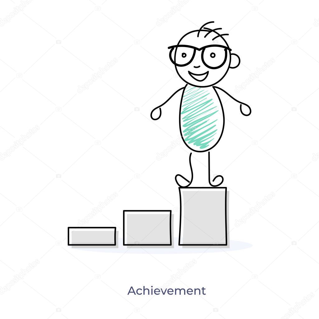 Achievement vector in flat design, illustration of leaderboard in editable flat style 