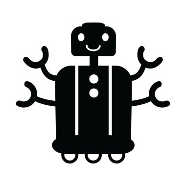 Ev işi robot ikonu, ev işlerine yardım ettiği için biyonik adam. 