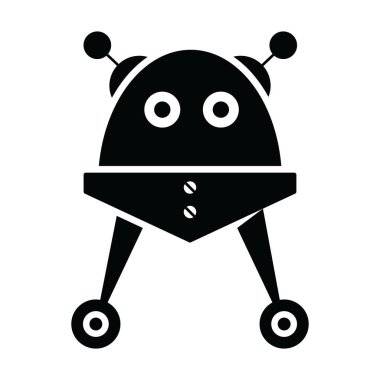 Bebek robot ikon tasarımı, çocuk robot katı stili. 