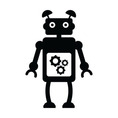 Ai bakım konsepti, robotik yönetimin katı simgesi 