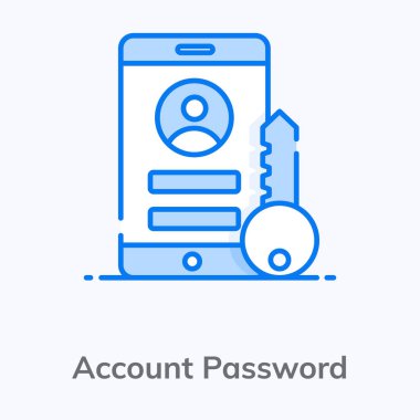 Hesap parolasının modaya uygun düz vektör tasarımı