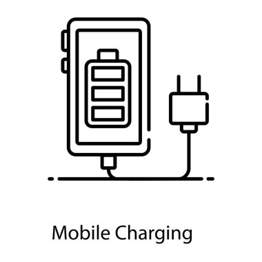 Cep telefonu içerisindeki pil mobil şarj simgesi